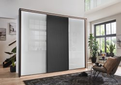 Wiemann Denver Wardrobe with Sliding Doors in Crystal Mirror & Decking in Carcase Colour