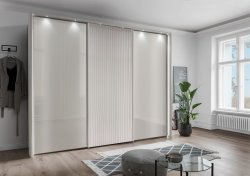 Wiemann Denver Wardrobe with Sliding Doors in Crystal Mirror & Decking in Carcase Colour