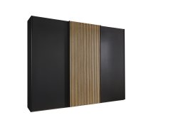 Wiemann Denver Wardrobe with Sliding Wooden Doors & Decking in Carcase Colour