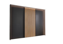 Wiemann Denver Wardrobe with Sliding Wooden Doors & Decking in Carcase Colour