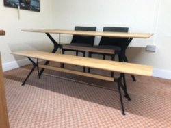 Clemence Richards Palermo 180cm Dining Table, Bench & 2 x 036 Dining Chairs