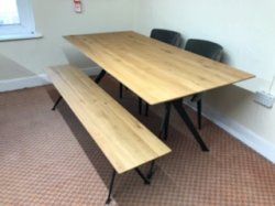 Clemence Richards Palermo 180cm Dining Table, Bench & 2 x 036 Dining Chairs