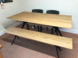 Clemence Richards Palermo 180cm Dining Table, Bench & 2 x 036 Dining Chairs
