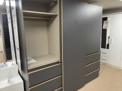 Lias 226cm Matt Finished  Sliding  Door Robe / 6 Drawers