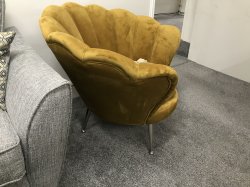 Mustard Velvet Petal Accent Chair