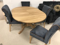 Clemence Richards Moreno Pedestal Table & Trafford Dining Chairs