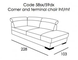 Lucca Corner Group - Loveseat with One Arm + Corner W/Terminal Chair