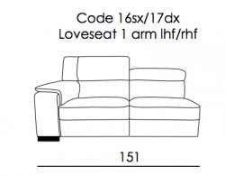Lucca Corner Group - Loveseat with One Arm + Corner W/Terminal Chair