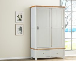 Dundee Glencoe Painted Double Robe with 2 Sliding Doors & 2 Drawers