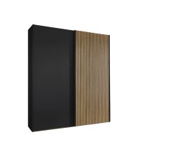 Wiemann Denver Wardrobe with Sliding Wooden Doors & Decking in Carcase Colour