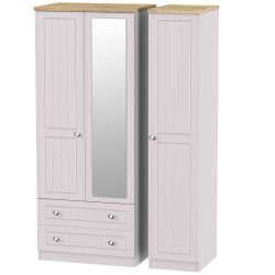 Welcome Vienna Triple 2 Drawer Mirror + Drawer Robe