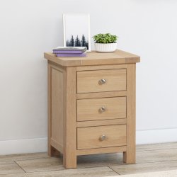 Dundee Glencoe Oak 3 Drawer Bedside