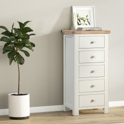 Dundee Glencoe Painted 5 Drawer Tall Chest