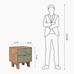 Trampoline Pixel 2 Drawer Side Table/Bedside Cabinet
