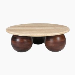 Trampoline Chloe Travertine Top Coffee Table