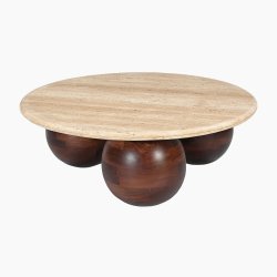 Trampoline Chloe Travertine Top Coffee Table