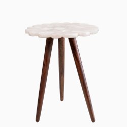 trampoline Rose Quartz End Table