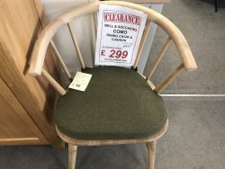 Como Dining Arm Chair - Oak with Green Cushion