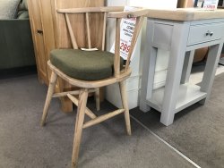 Como Dining Arm Chair - Oak with Green Cushion