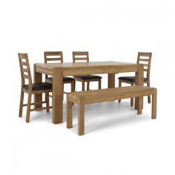 Derwent Ext Dining Table, Bench & 2 Chairs (Set)