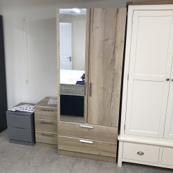 Waterfall 2 Door Combi Wardrobe with Mirror