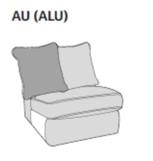 Waterford Corner Group  (Pillow back) ALU ARMLESS UNIT ONLY
