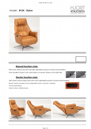Hjort Knudsen Model 8124 Stylux Recliner Chair