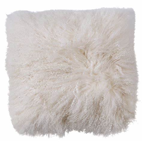 Malini Mongolian White Cushion
