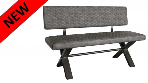 Delta Stone Upholstered Bench with Back- 180cm