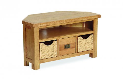 Clumber Corner TV Unit with Baskets