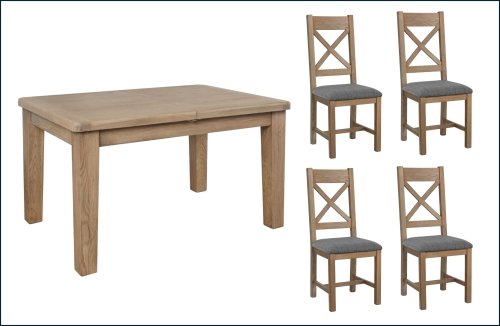 Coniston 1.3m Extending Table & 4 Dining Chairs