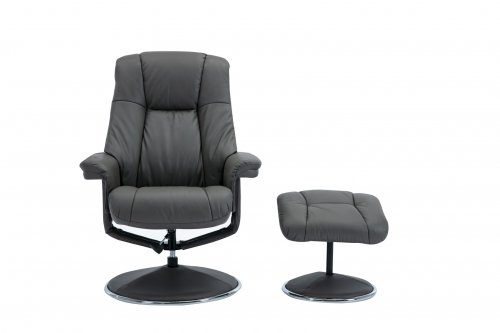 Dawson Swivel Chair & Stool in Leather