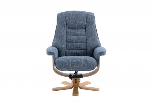 Porto Recliner Swivel Chair & Stool in Fabric