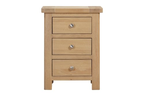 Dundee Glencoe Oak 3 Drawer Bedside