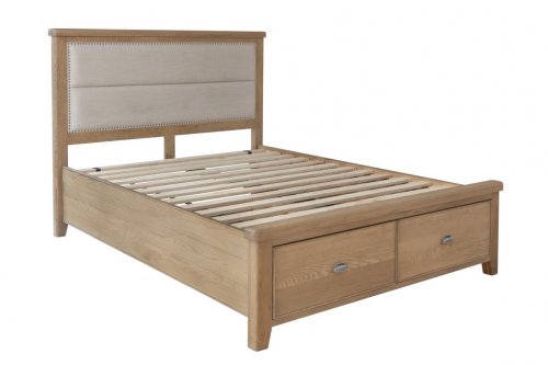 Coniston Bed with Fabric Headboard and Drawer Footboard Set