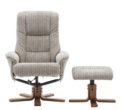 Sanford Swivel Recliner and Footstool Wheat