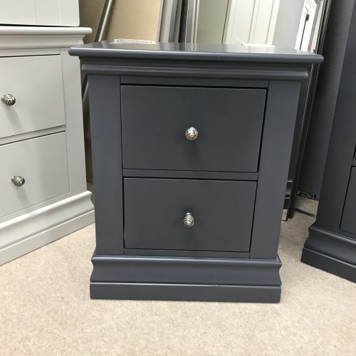 Bordeaux 2 Drawer Bedside Chest - Charcoal