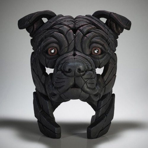 Staffordshire Bull Terrier Bust Black