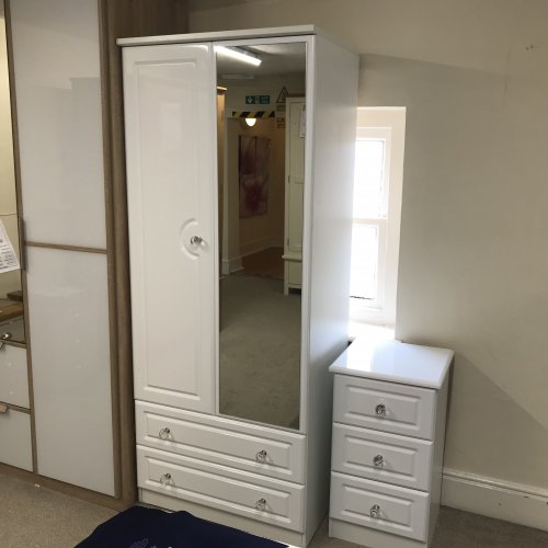 Welcome Balmoral 2'6'' 2 Drawer Mirror Wardrobe