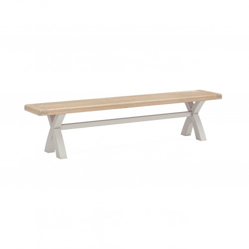 Holbrook Grey Cross Dining Bench with Cushion