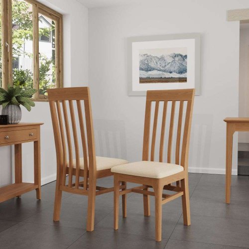 Kendal Double Slated Back Dining Chair - Fabric