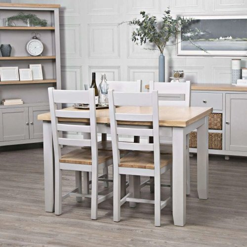 Dalton 1.2m Ext Dining Table & 4 Matching Dining Chairs