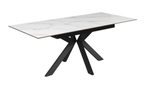 Aramis 130-170cm White Marble Ceramic Extending Dining table