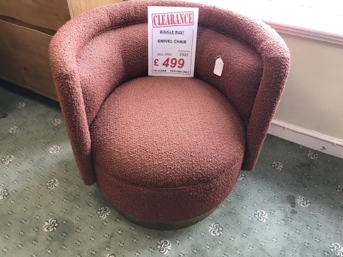 Interiors CH Boucle Rust Accent Chair