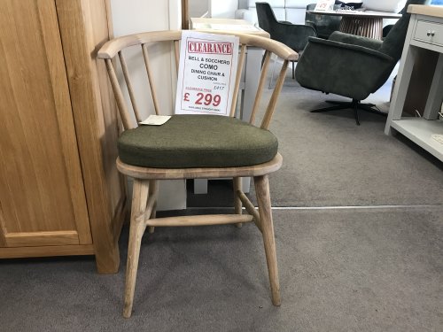 Como Dining Arm Chair - Oak with Green Cushion