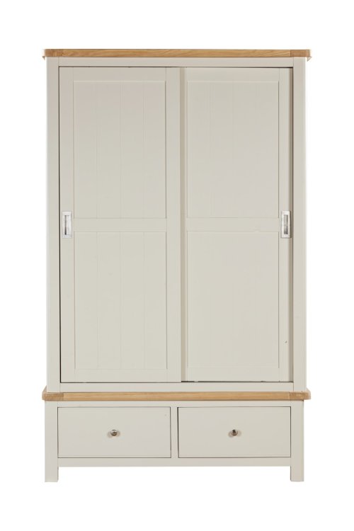 Dundee Glencoe Painted Double Robe with 2 Sliding Doors & 2 Drawers