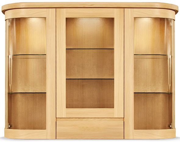 Oak sideboard new arrivals with glass doors