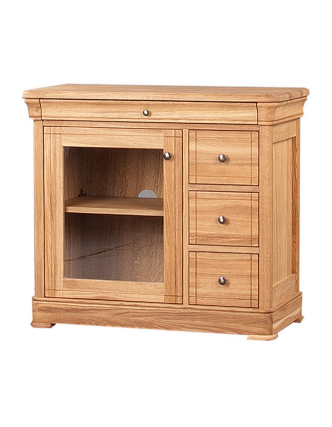 Moreno 3 Drawer Cd Dvd Unit With Glass Doors Eyres Furniture