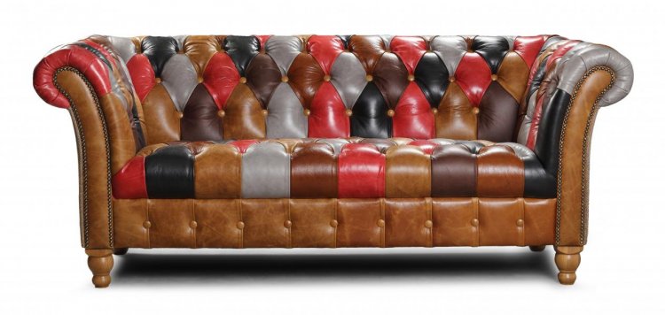 Prestbury Leather Patchwork 2 Seater Sofa