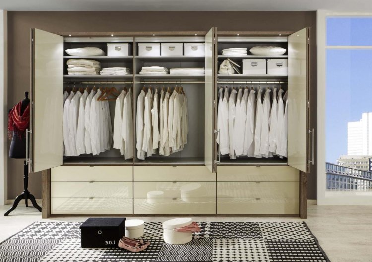 6 door wardrobe with drawers discount